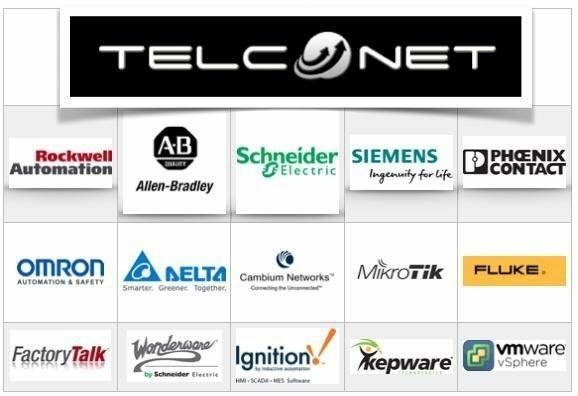 Telconet Chile Marcas Suministro Schneider, Siemenes, Allen Bradley, Omrom, Wonderware, Ignition, Kepware, Delta, Fluke